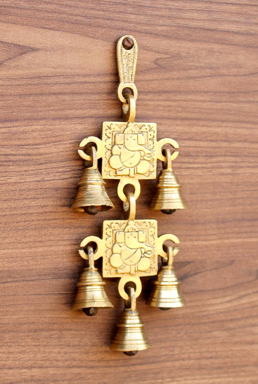 StonKraft Brass Ganesha Ganesh Bells Door/Wall Hanging - 15 inches