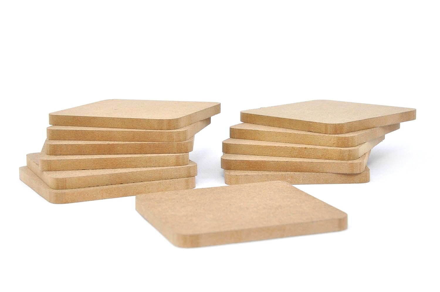 IVEI Do-it-yourself plain MDFcoasters set of 12- for activity - decoupage