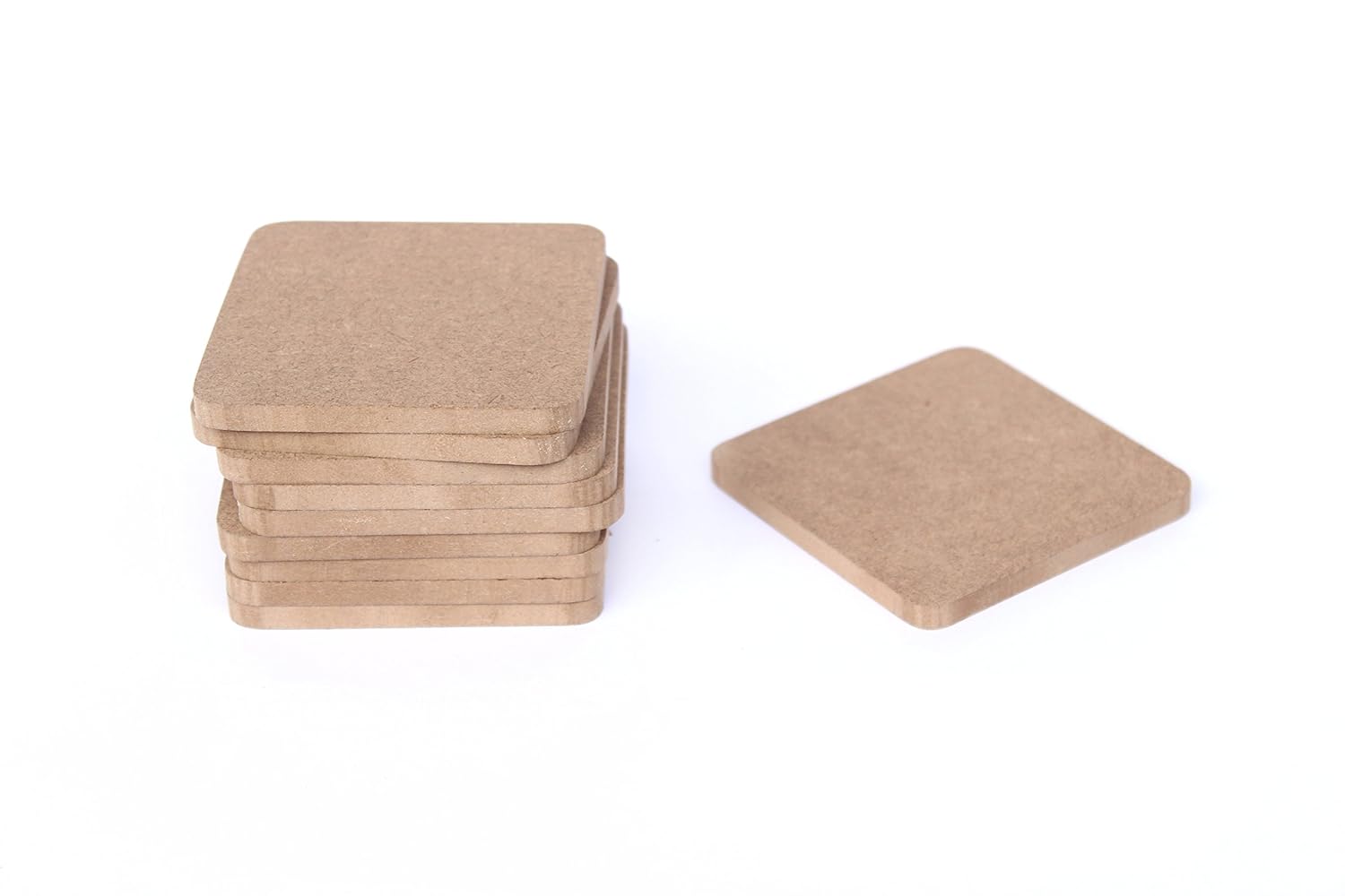 IVEI Do-it-yourself plain MDFcoasters set of 12- for activity - decoupage