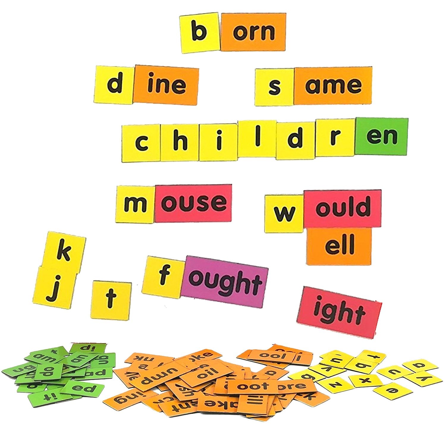 mfm Toys English Language Word Family kit (Vocabulary Enhancing) 94 Magnetic Tiles (Does not Include Magnetic Board)- Multi Color