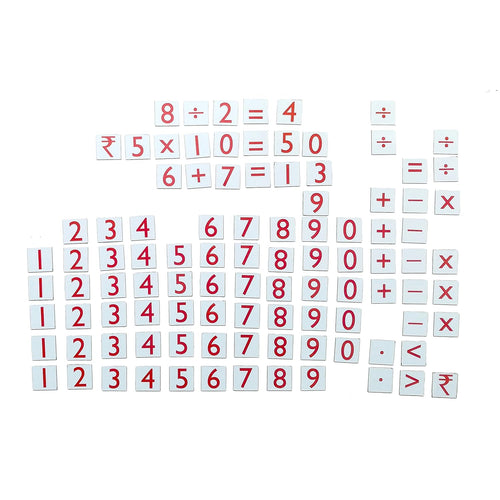 MFM Toys Numerals and Operations Signs ~ Magnetic Maths Manipulatives for Classroom/Home | 100 Magnetic Tiles | (Does not Include Magnetic Board)