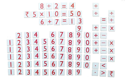 MFM Toys Numerals and Operations Signs ~ Magnetic Maths Manipulatives for Classroom/Home | 100 Magnetic Tiles | (Does not Include Magnetic Board)
