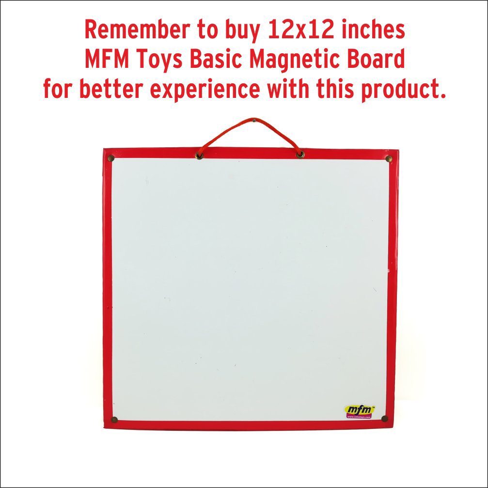 mfm toys hindi alphabets & pictures magnetic tiles for classroom/home | 96 magnetic tiles | (does not include magnetic board)- Multi color