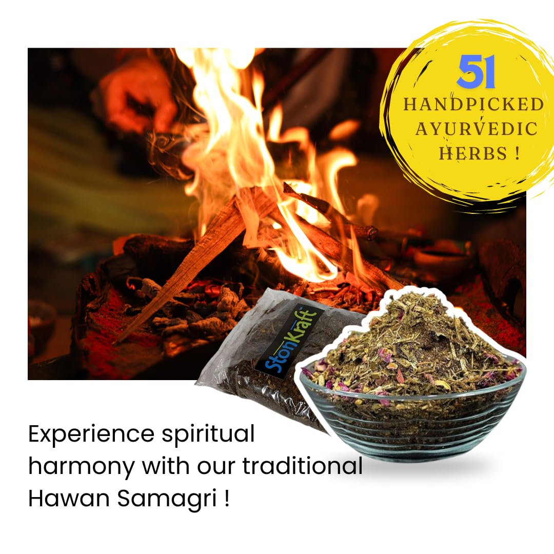StonKraft Hawan Samagri, 100% Pure And Natural Havan Pooja Samagri Items All, Sambrani Powder (400g)