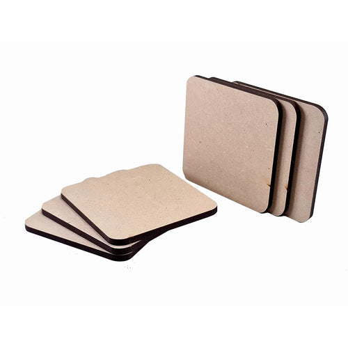 StonKraft DIY Coasters for DIY Activities (Set of 6) MDF - Make Your own Design, Artwork, Hobby, Decoupage etc