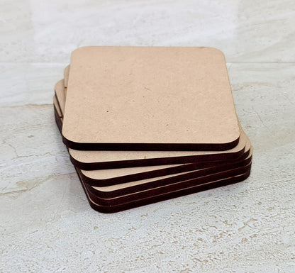 StonKraft DIY Coasters for DIY Activities (Set of 6) MDF - Make Your own Design, Artwork, Hobby, Decoupage etc