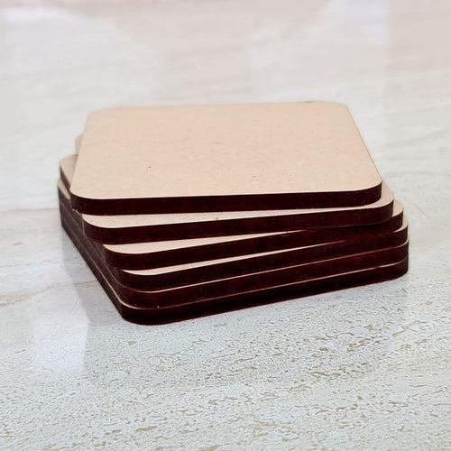 StonKraft DIY Coasters for DIY Activities (Set of 6) MDF - Make Your own Design, Artwork, Hobby, Decoupage etc