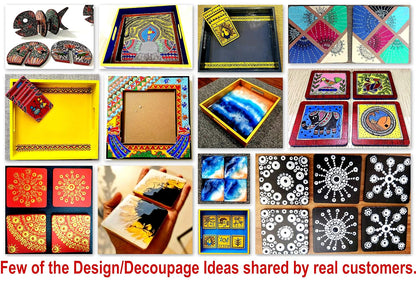 StonKraft DIY Coasters for DIY Activities (Set of 6) MDF - Make Your own Design, Artwork, Hobby, Decoupage etc