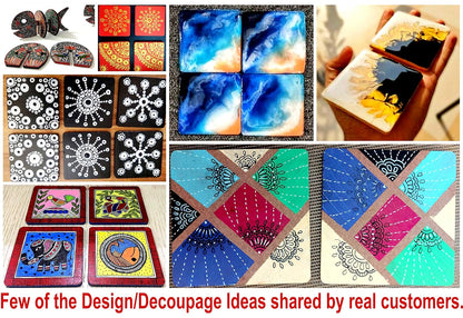 StonKraft DIY Coasters for DIY Activities (Set of 6) MDF - Make Your own Design, Artwork, Hobby, Decoupage etc