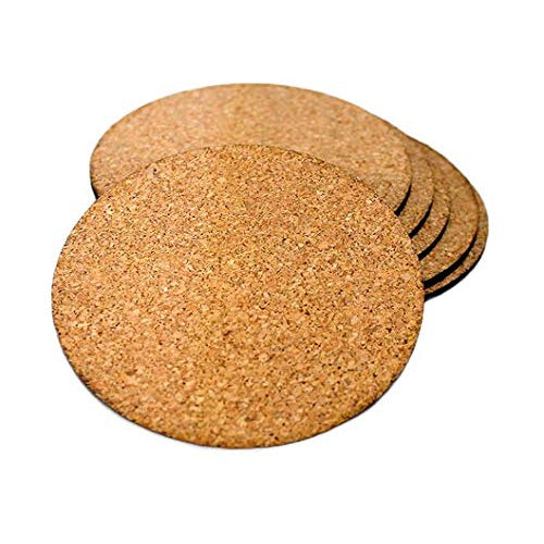 KLEO - Bar Beer Coffee Cork Coasters Set (Set of 6) - Long Lasting, Heat Resist, Absorbs Spilled Liquid, Non Slippery and Scratch Free