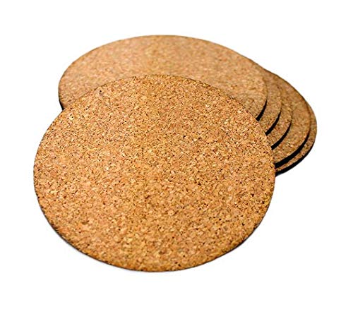 KLEO - Bar Beer Coffee Cork Coasters Set (Set of 6) - Long Lasting, Heat Resist, Absorbs Spilled Liquid, Non Slippery and Scratch Free