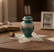 eSplanade Metal Mini Cremation Urn Keepsake Memorial Jar Pot Container | Small Urn for Funeral Ashes Burial | Engraved Metal Keepsake | Navy Blue, Grey, Purple, White - 3" Inches