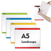 MFM TOYS Ultimate Easy Magnetic Wall Display (Pack of 4)| Self Cling Magnetic A5 Sheet Holder for Wall/Glass Partition/Window (A5 Landscape)