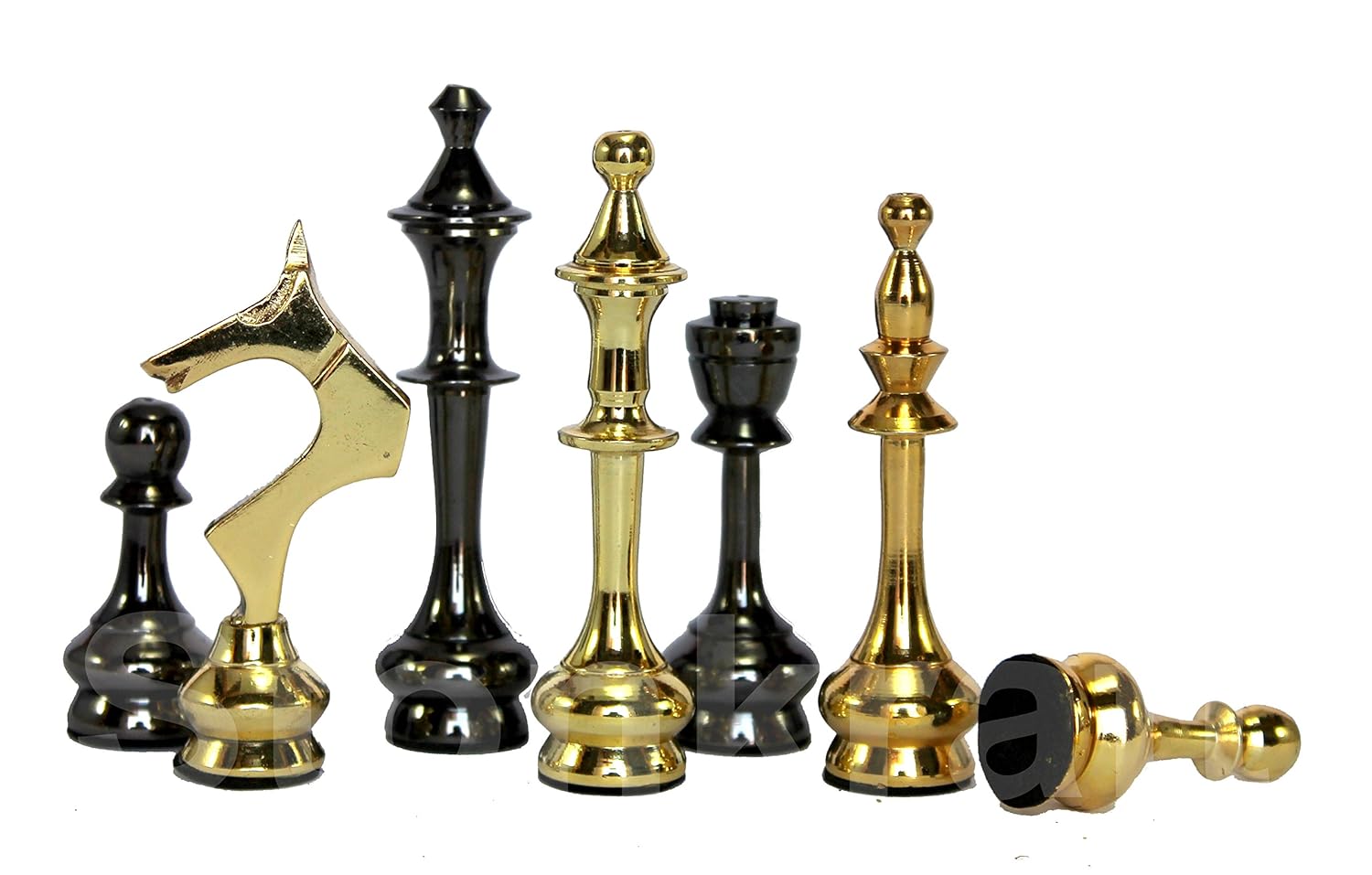 StonKraft Kid, Adult - Brass Chess Board Game Set With 100% Brass Chess Pieces, Chessmen, Chess Coins - 12" X 12"