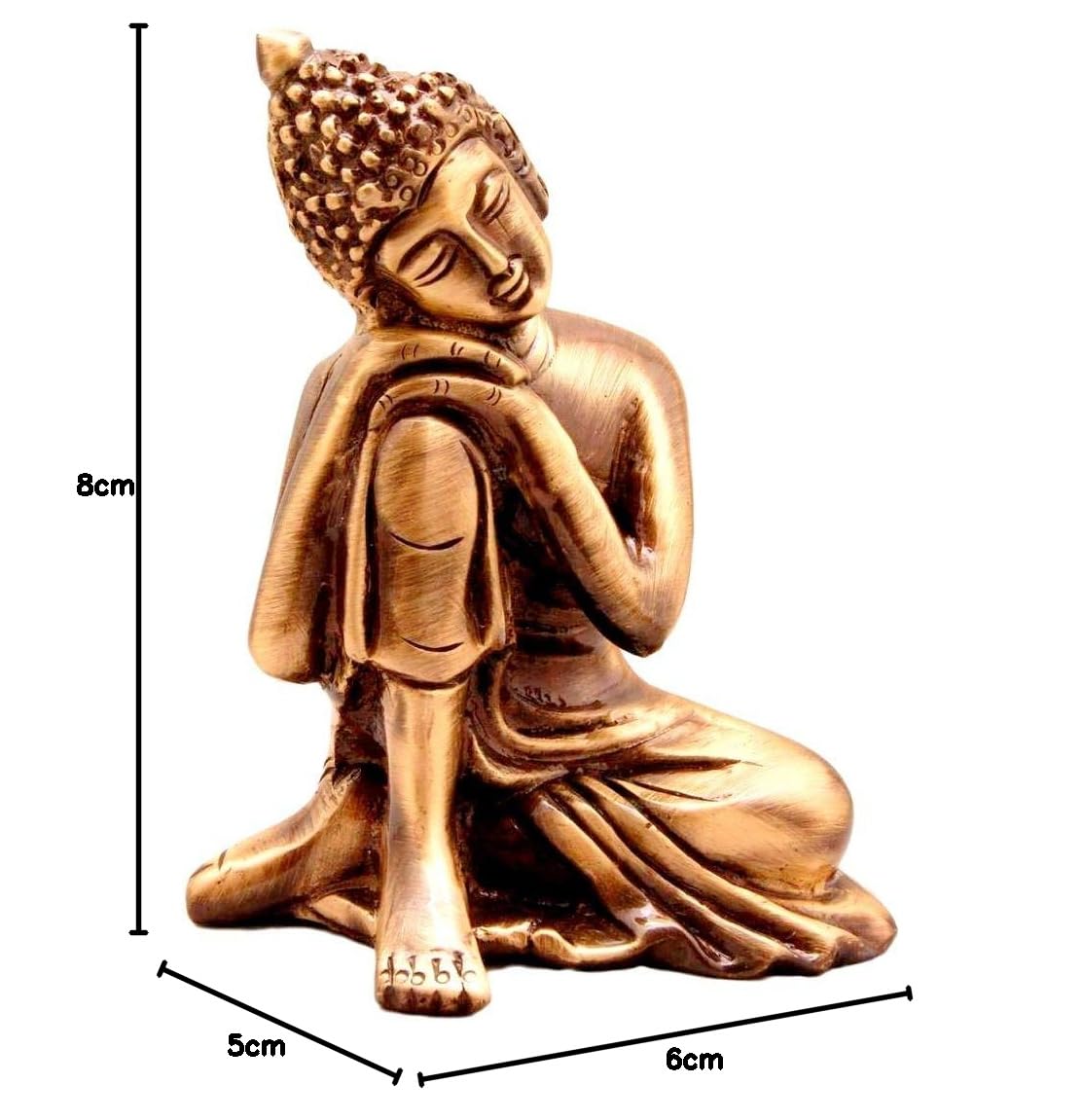 ESPLANADE Buddha Showpiece for Home Decor | Brass Resting Buddha Statue for Living Room, Office Table | Tibetan Decorative Items, Antique Idol & Figurine for Room Decor | Housewarming Gifts