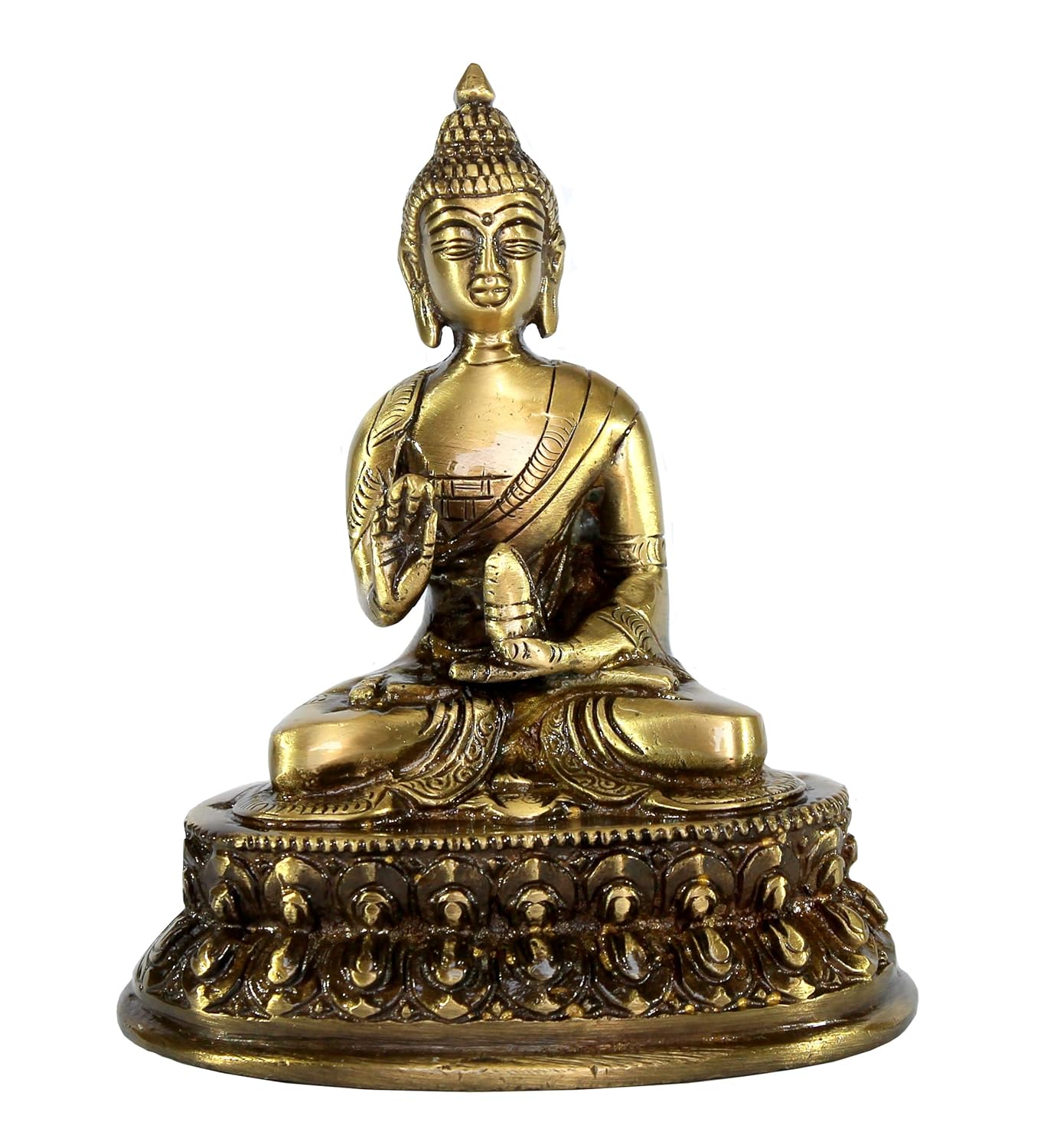 ESPLANADE Brass Buddha - Meditating Buddha - Showpiece | Home Decor | Brass Metal Idol Statue Figurine Murti