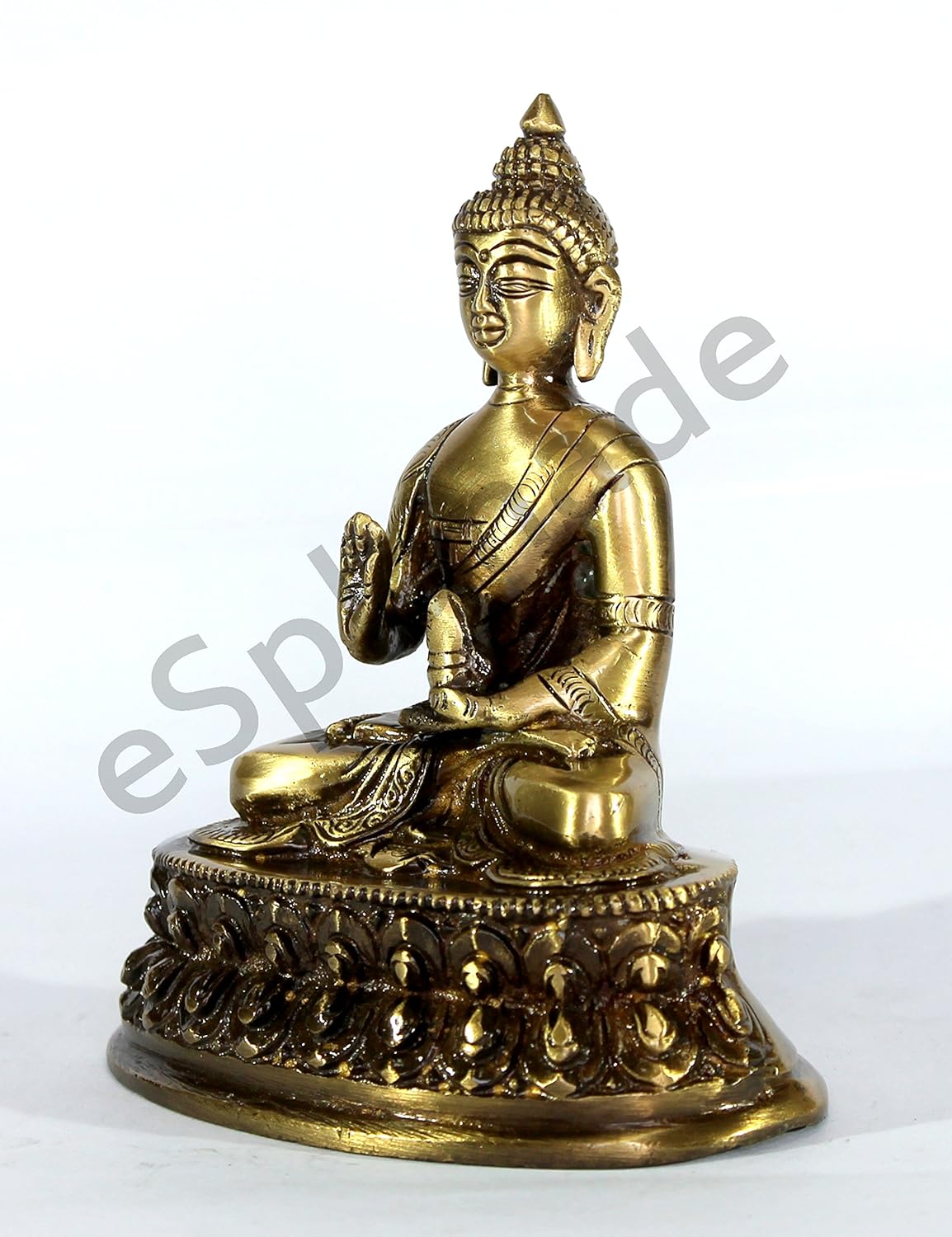 ESPLANADE Brass Buddha - Meditating Buddha - Showpiece | Home Decor | Brass Metal Idol Statue Figurine Murti