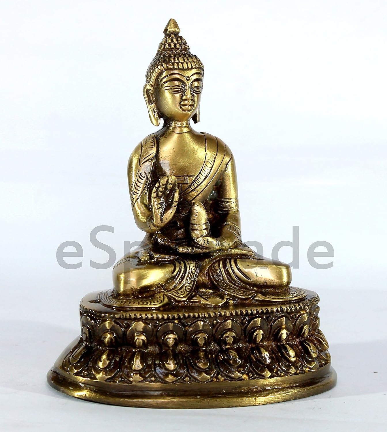 ESPLANADE Brass Buddha - Meditating Buddha - Showpiece | Home Decor | Brass Metal Idol Statue Figurine Murti