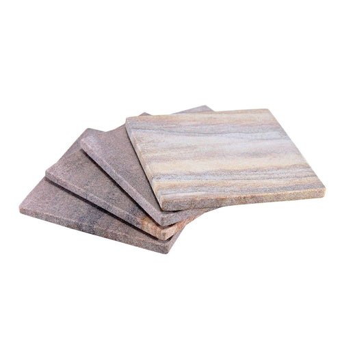 KLEO Coasters Set of Natural Stone - Natural Water Absorbent, Unique Table Coaster Set (Set of 4)