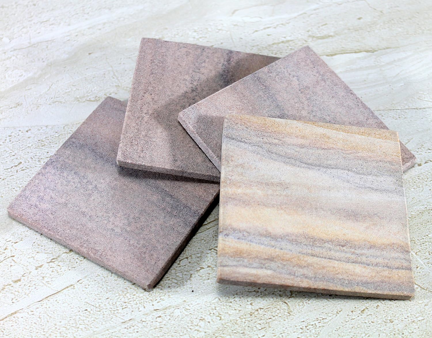 KLEO Coasters Set of Natural Stone - Natural Water Absorbent, Unique Table Coaster Set (Set of 4)