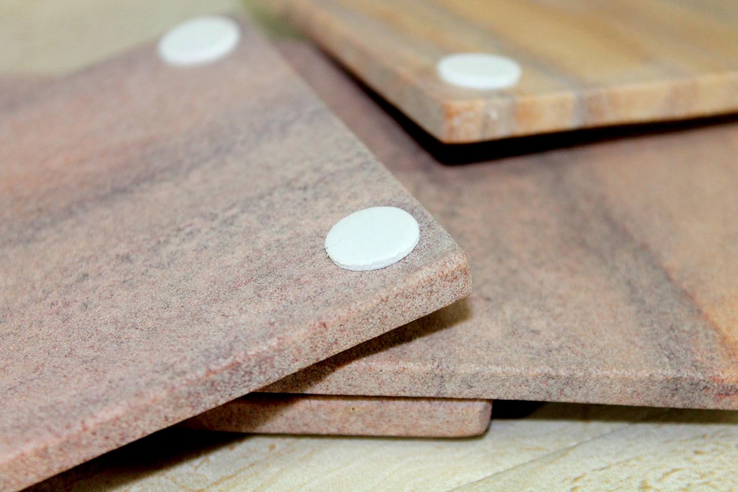 KLEO Coasters Set of Natural Stone - Natural Water Absorbent, Unique Table Coaster Set (Set of 4)