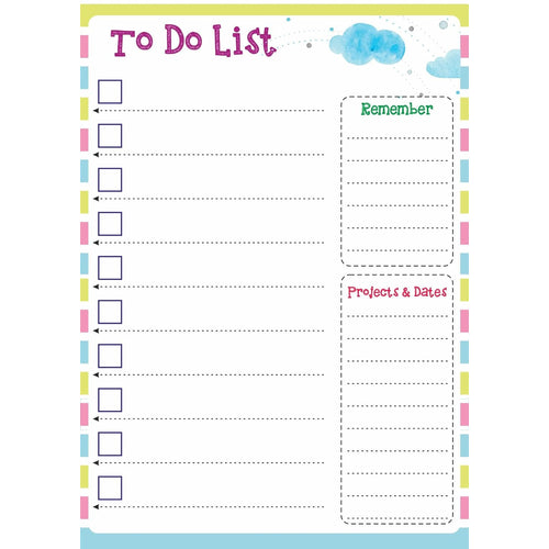 mfm toys fridge magnet write-erase a4 size notepads planners! (kids to-do list)- Multi color