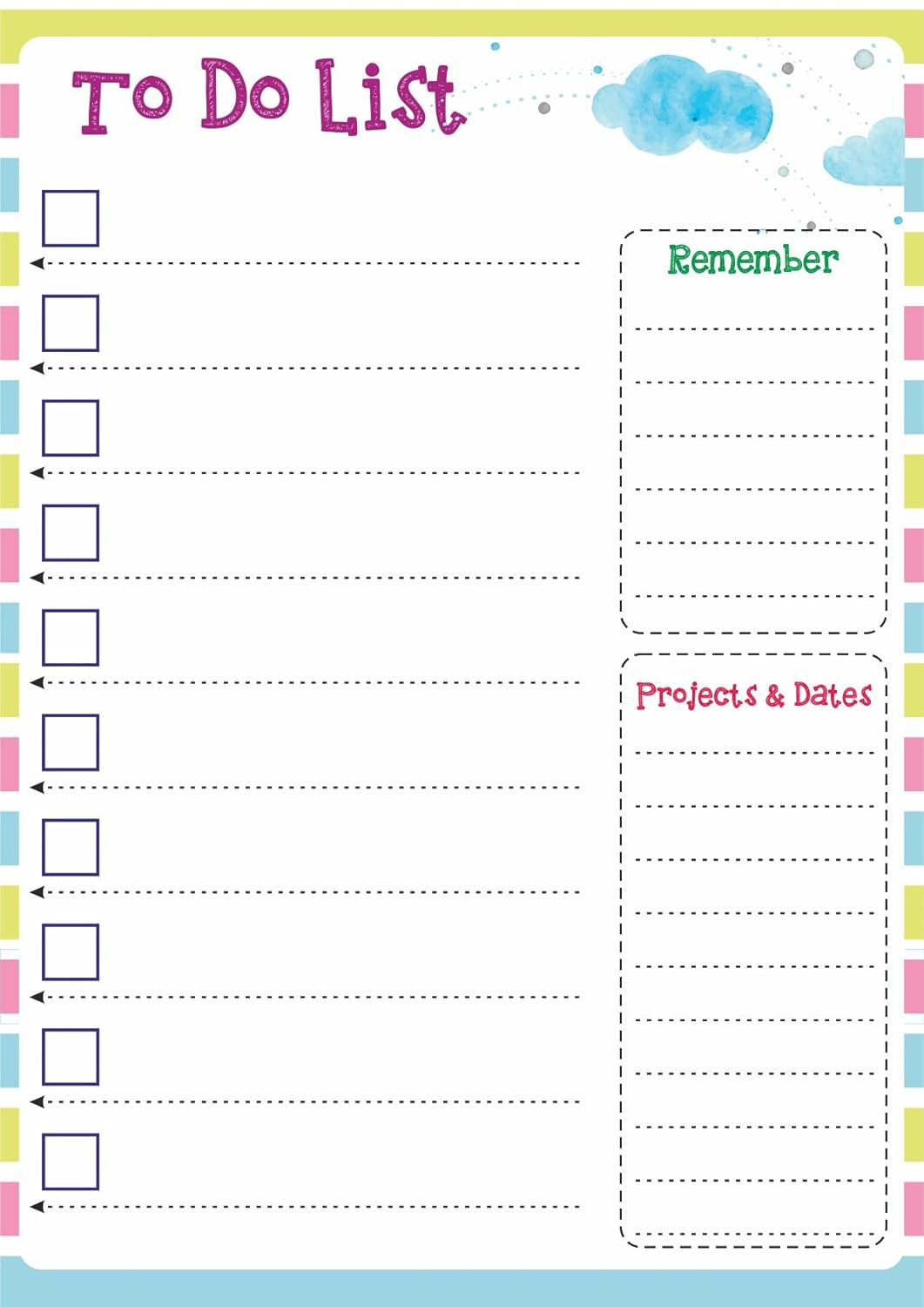 mfm toys fridge magnet write-erase a4 size notepads planners! (kids to-do list)- Multi color