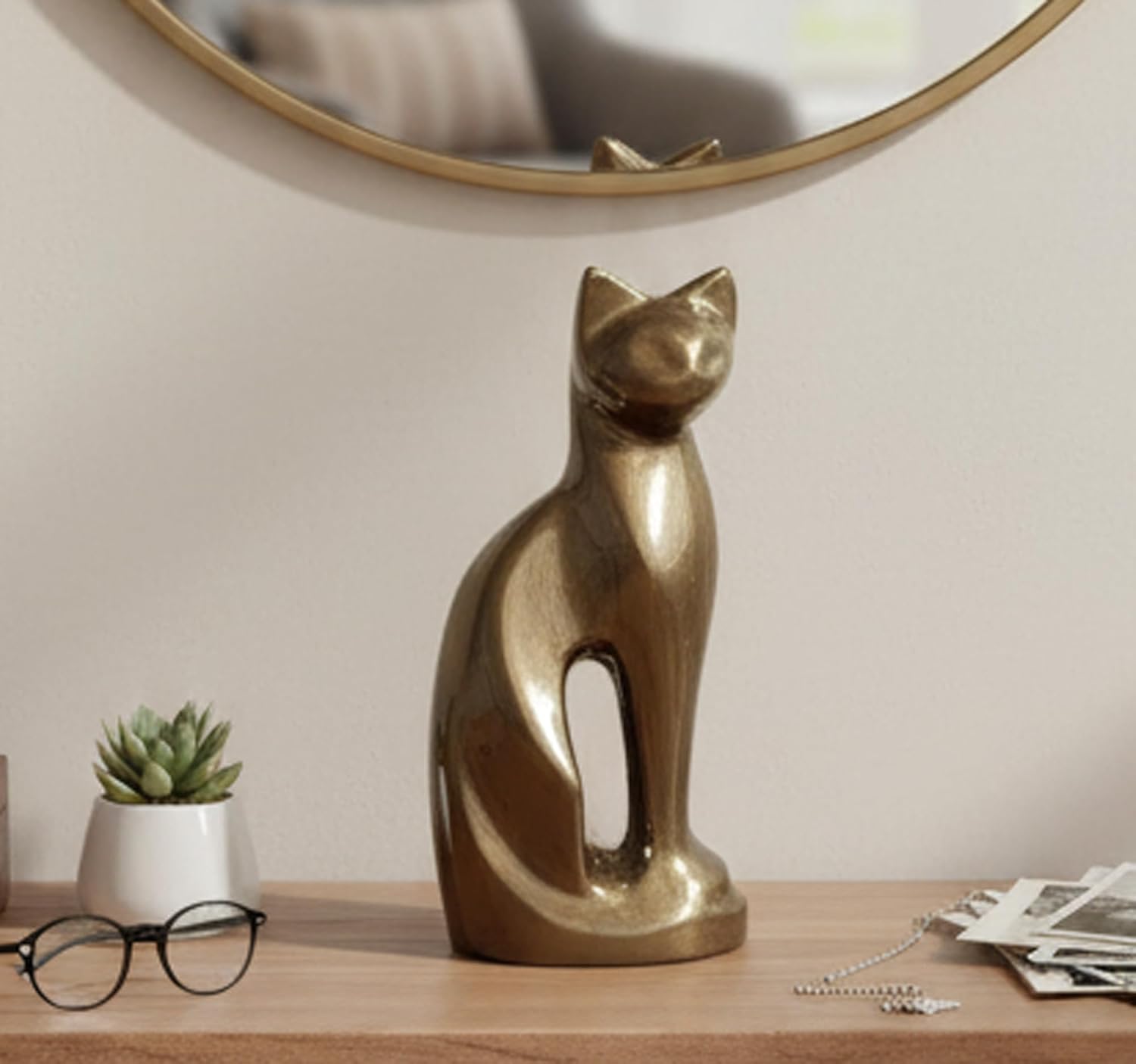 eSplanade- Cat Kitten Shape Cremation urn | Memorial Funeral Burial Full-Size urn for Ashes| Size - 9 inches.
