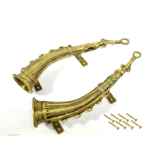 ESPLANADE Brass Door Handle Pair (2 pcs) | Home Decor | Door Decor | Pair of Brass Door Handles (Shehnai)