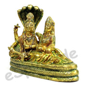 ESPLANADE Brass Vishnu Laxmi in Ksheer Sagar Lakshmi Narayan Murti Idol Statue Sculpture | Pooja Idols - Home Decor | Multicolour - 6.5" Inches
