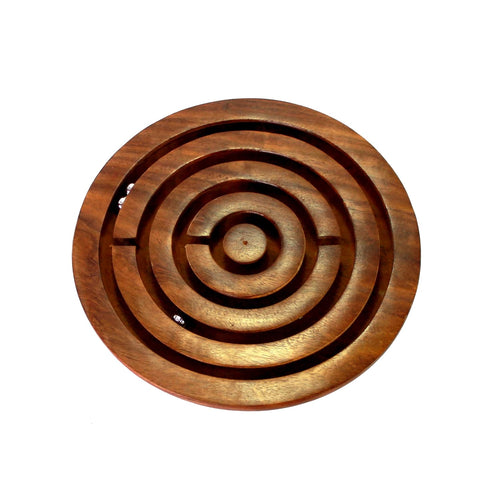 StonKraft Wooden Labyrinth Board Game Ball in a Maze Puzzle Toys - Indoor Puzzle Game for Young Adults (6 Inches)