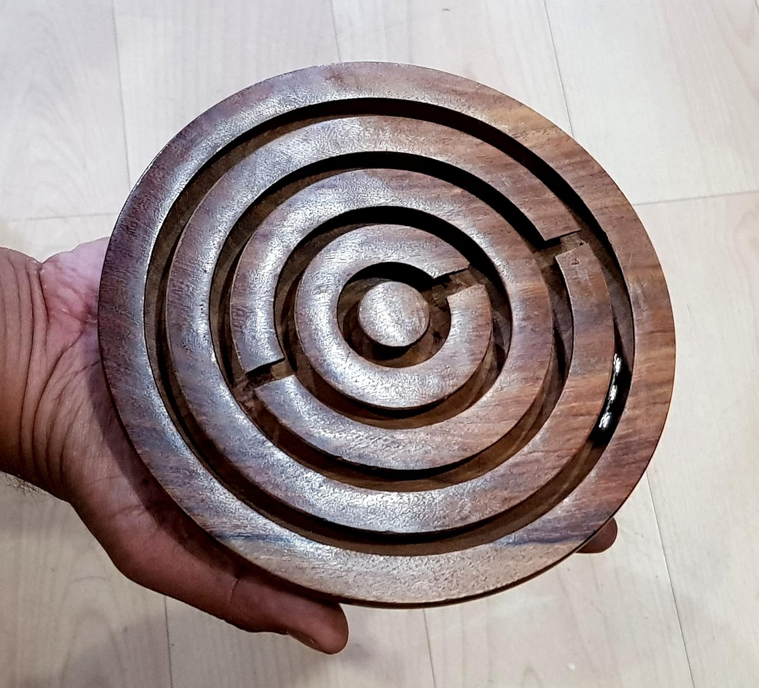 StonKraft Wooden Labyrinth Board Game Ball in a Maze Puzzle Toys - Indoor Puzzle Game for Young Adults (6 Inches)