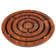 StonKraft Wooden Labyrinth Board Game Ball in a Maze Puzzle Toys - Indoor Puzzle Game for Young Adults (4 Inches)