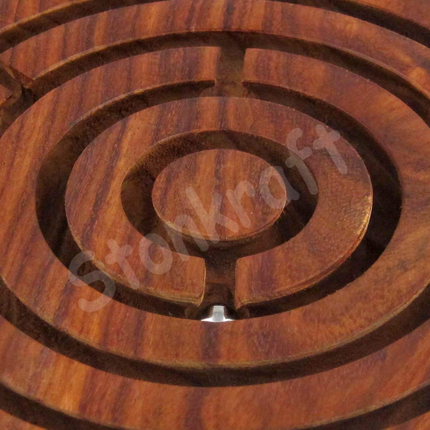 StonKraft Wooden Labyrinth Board Game Ball in a Maze Puzzle Toys - Indoor Puzzle Game for Young Adults (4 Inches)
