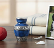 eSplanade Mini Cremation Urn Memorial Jar Pot Container | Small Metal Urn for Funeral Ashes Burial | Wolves with Moon Printed Metal Keepsake | Black - 4.5" Inches