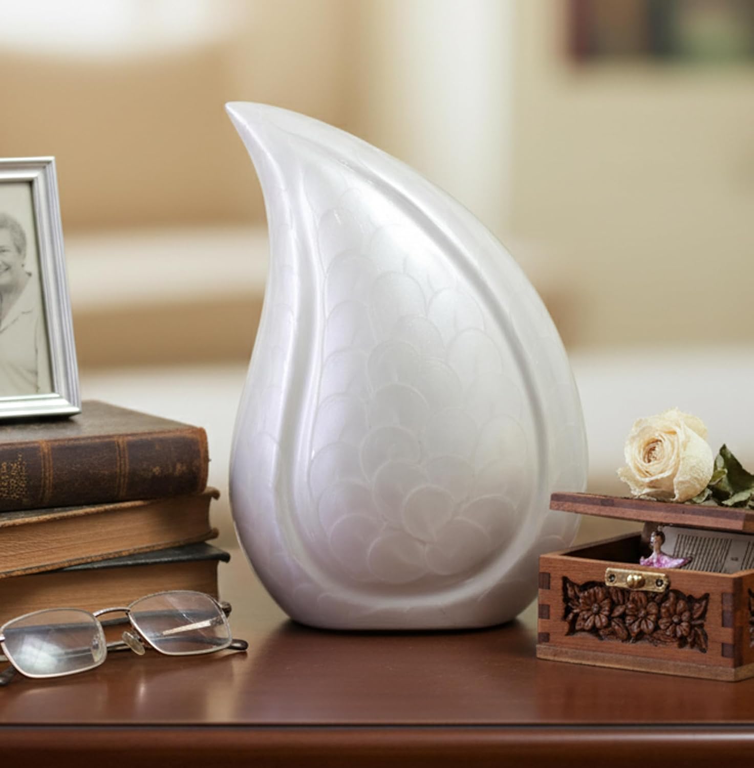 eSplanade Teardrop Cremation Urn Memorial Container Jar Pot | Cremation urn | Metal urn | Burial urn