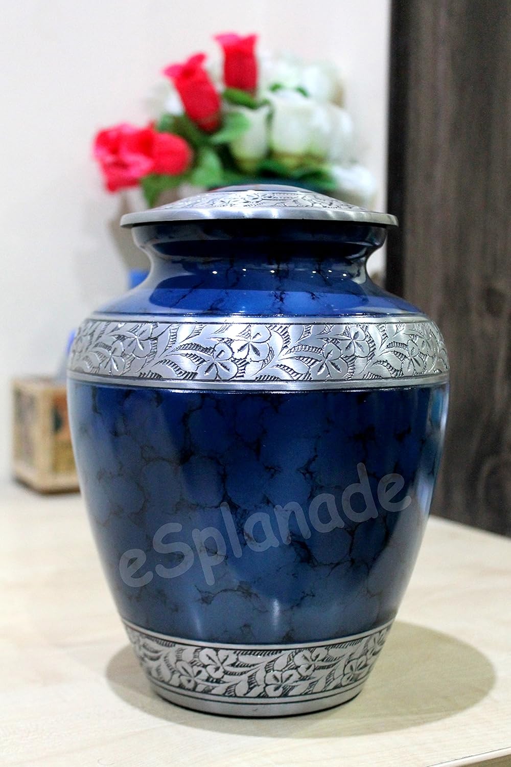 eSplanade Cremation urn Memorial Container Jar Pot | Cremation Urns | Metal Urns | Burial Urns.