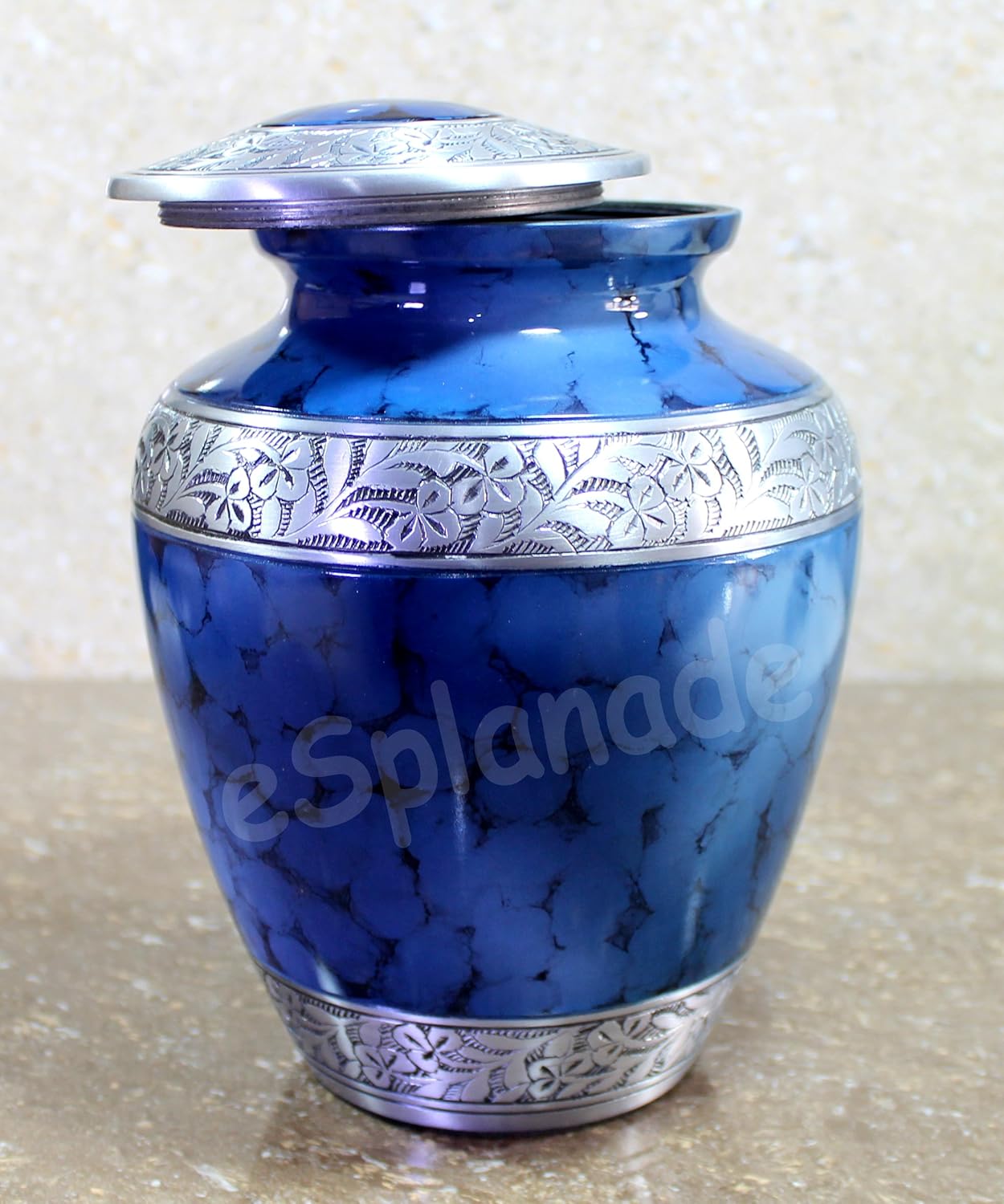 eSplanade Cremation urn Memorial Container Jar Pot | Cremation Urns | Metal Urns | Burial Urns.