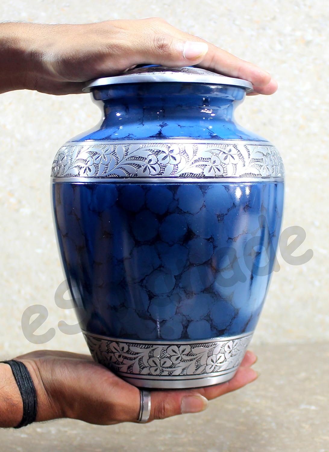 eSplanade Cremation urn Memorial Container Jar Pot | Cremation Urns | Metal Urns | Burial Urns.
