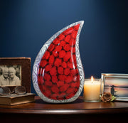 eSplanade Teardrop Cremation Urn Memorial Container Jar Pot | Cremation urn | Metal urn | Burial urn