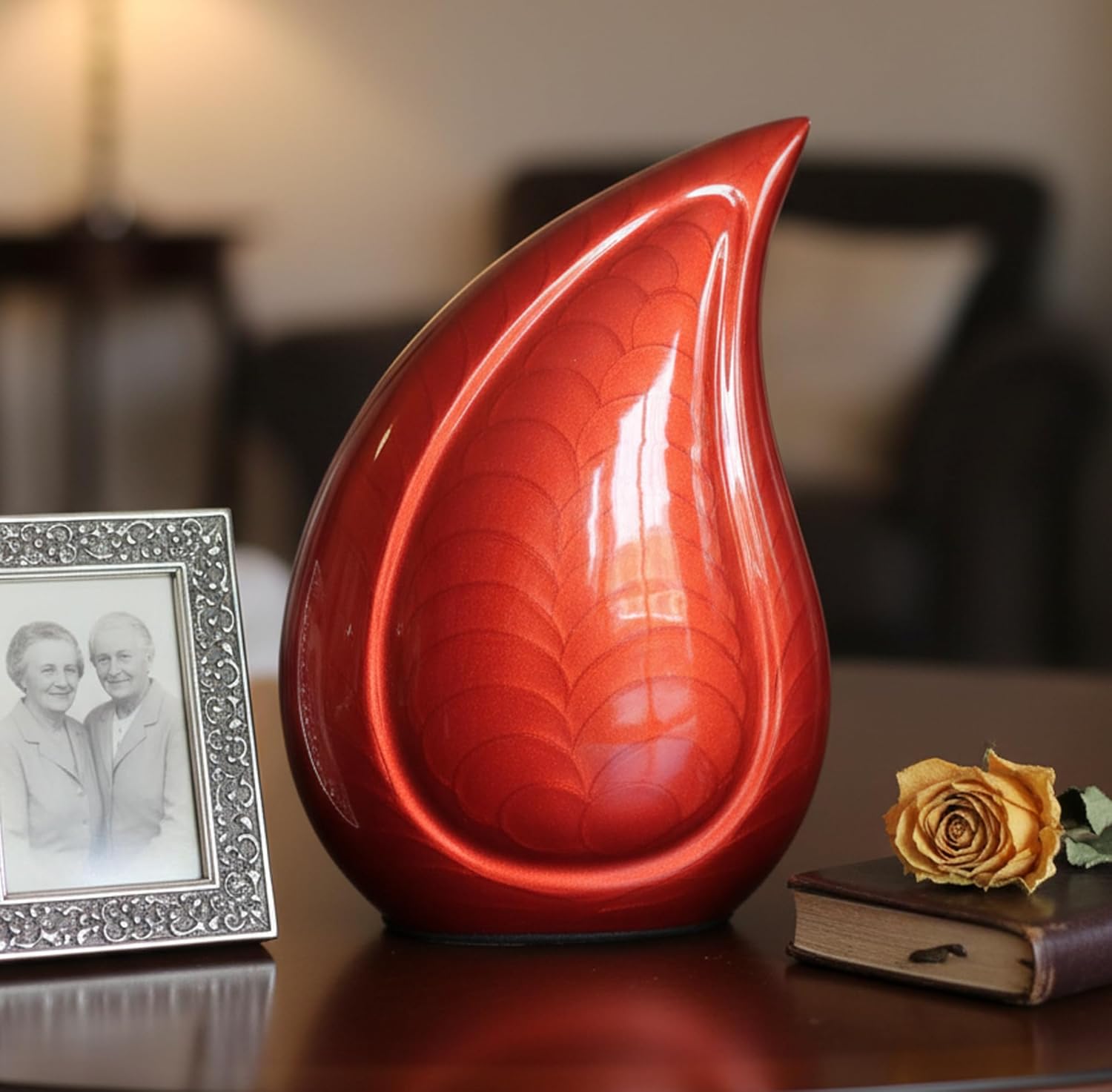 eSplanade Teardrop Cremation Urn Memorial Container Jar Pot | Cremation urn | Metal urn | Burial urn