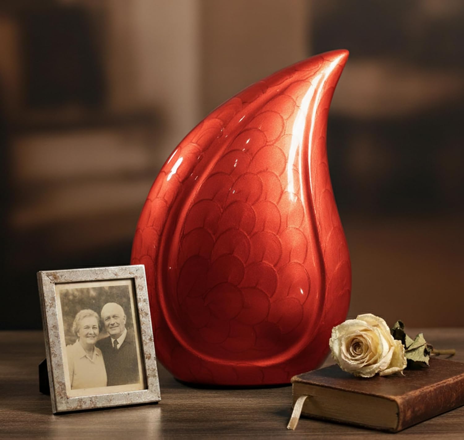 eSplanade Teardrop Cremation Urn Memorial Container Jar Pot | Cremation urn | Metal urn | Burial urn