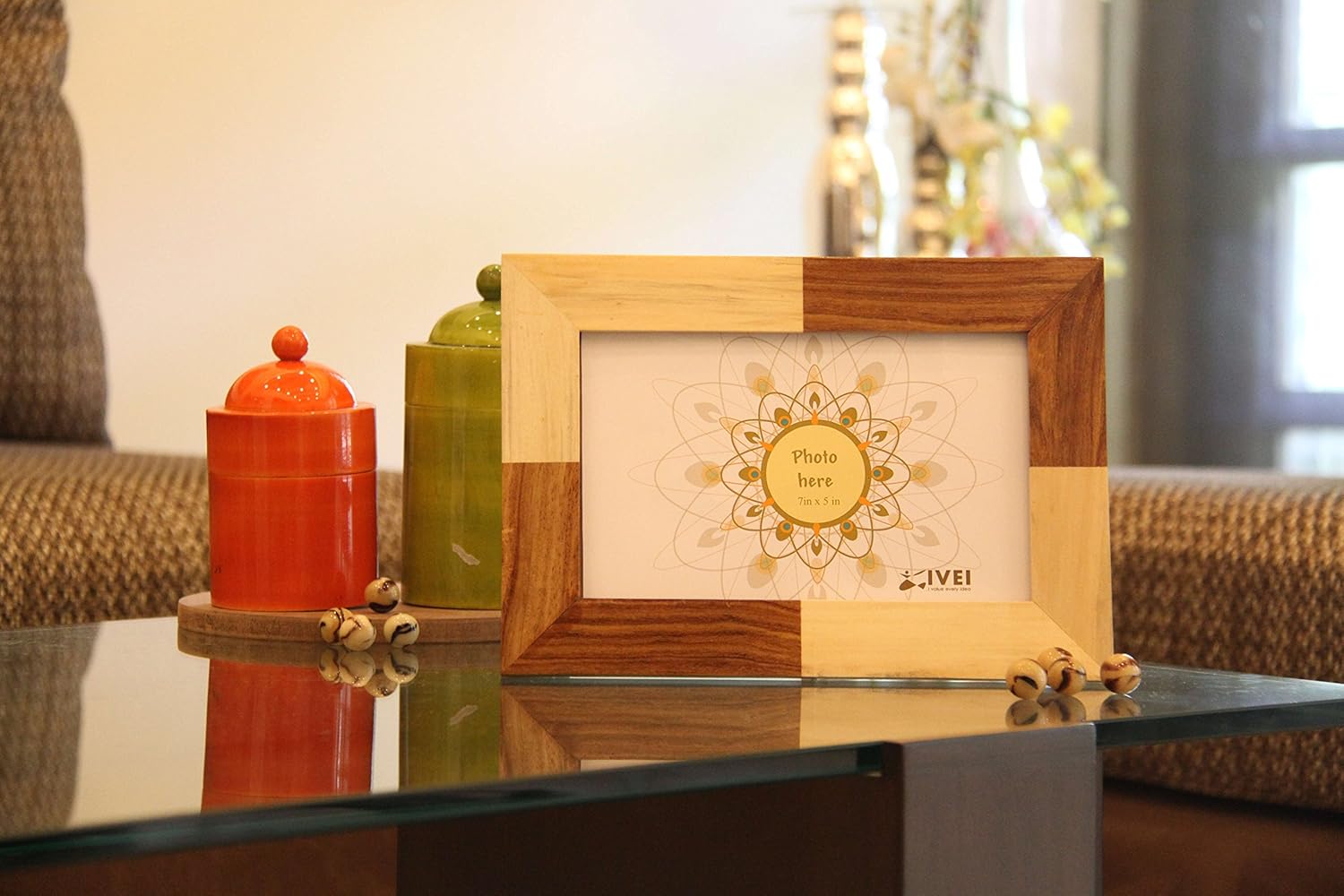 IVEI Wooden Photo Frame for Desk Solid Wood Photo Frame for Table - Wooden Picture Frame with Stand for Birthday, Home Decor - Photo Size - 8 in X 5 in