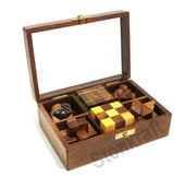 StonKraft 6-in-One Wooden Puzzle Games Set 3D Puzzles for Teens and Adults.