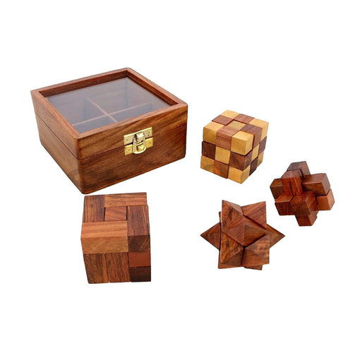 Stonkraft Wooden Puzzle Games Set 3D Puzzles for Teens and Adults.