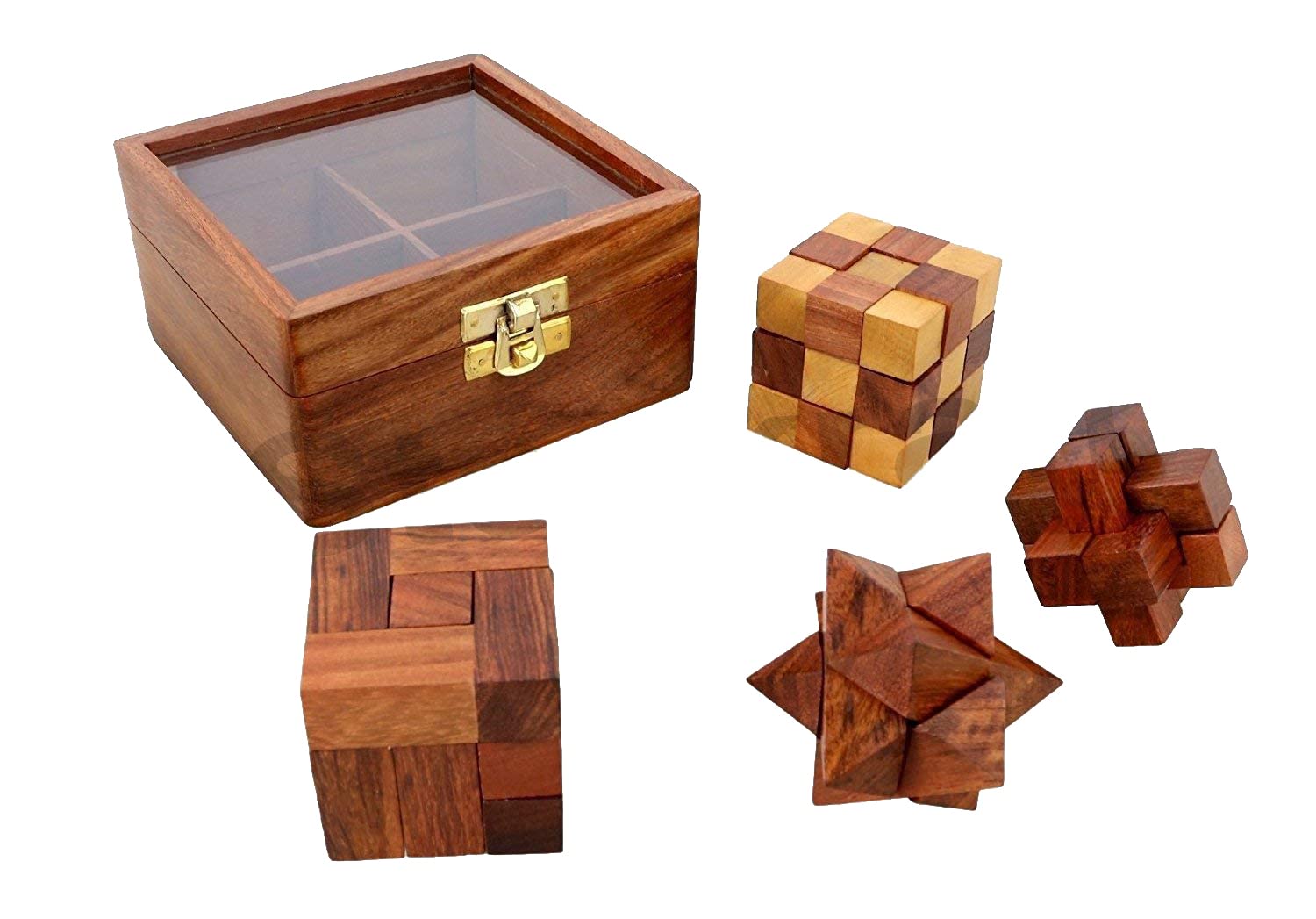 Stonkraft Wooden Puzzle Games Set 3D Puzzles for Teens and Adults.