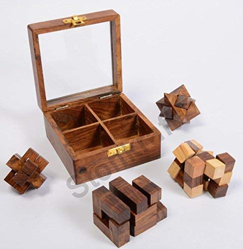 Stonkraft Wooden Puzzle Games Set 3D Puzzles for Teens and Adults.