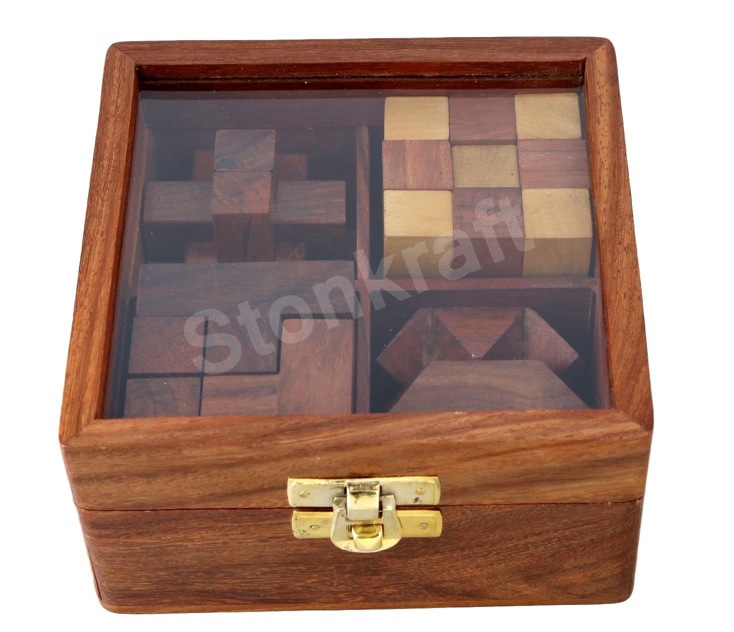 Stonkraft Wooden Puzzle Games Set 3D Puzzles for Teens and Adults.