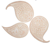 IVEI DIY Wood Sheet Craft - MDF Cutouts of Paisley Rangoli Plates - Plain MDF Blanks Cutouts for Painting Wooden Sheet Craft, Decoupage, Resin Art Work & Decoration - Set of 3