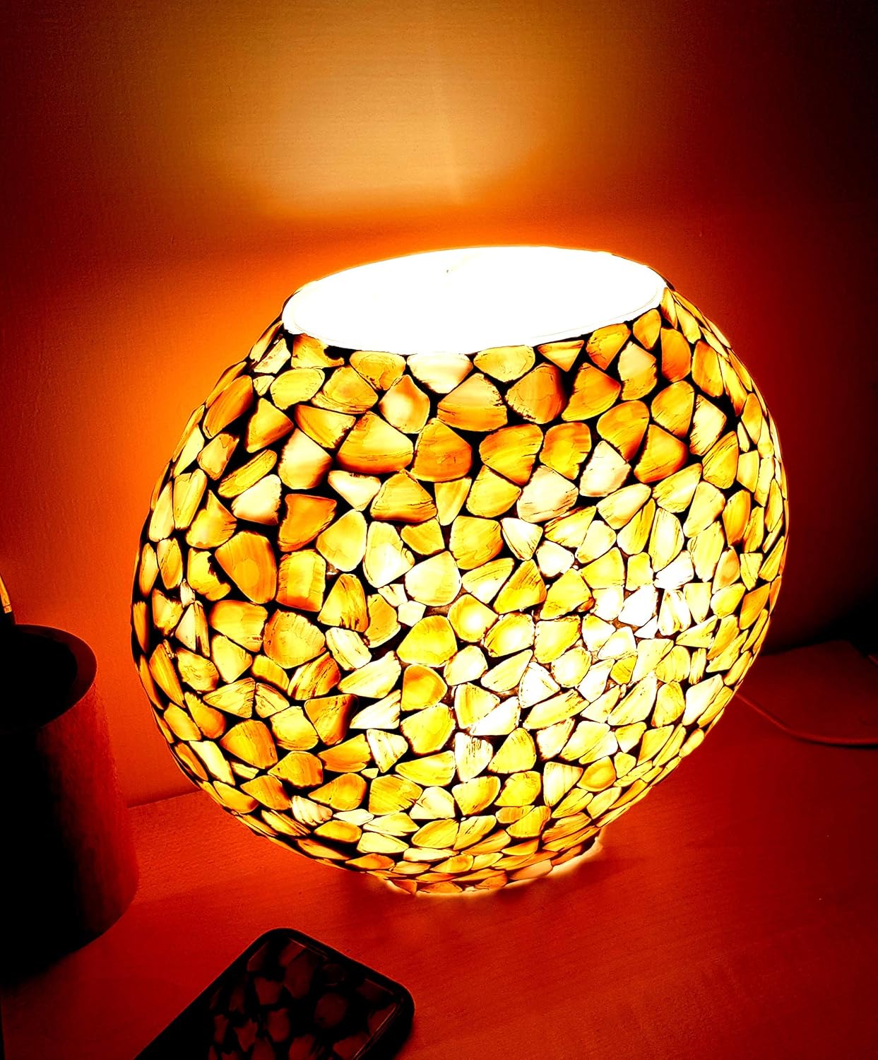 eSplanade Decorative Bedside Table Lamp 9.5-inch Tall (Beige) | Bedside Lamp | Reading Light | Christmas Lights | Christmas Gifts Ideas | Home Decor